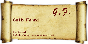 Gelb Fanni névjegykártya